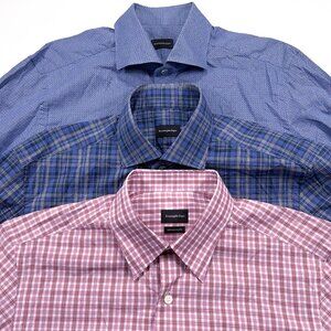 LOT OF 3 Ermenegildo Zegna L Men's Long Sleeve Button Front Shirts Multi-Color